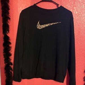 Nike Black Sweatshirt with Leopard Swoosh